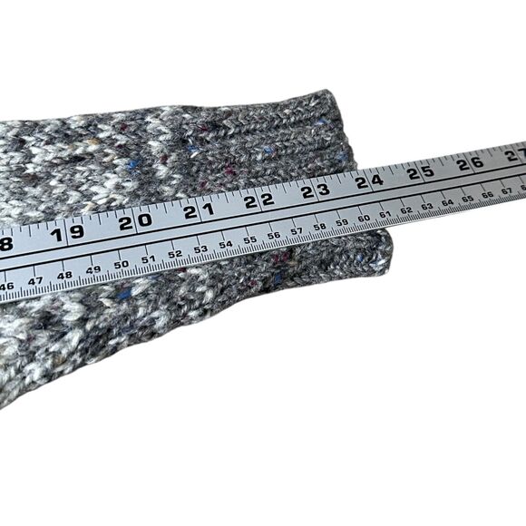 Inis Crafts Cardigan Hoodie Sweater Womens Small Gray Wool Long Duster Full Zip - Picture 9 of 10